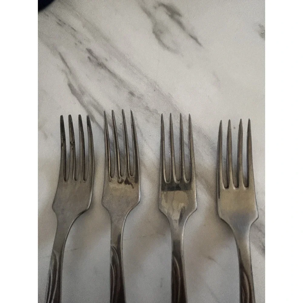 Vintage Firth Purbrite Stainless Dinner Forks Flatware Set of 4‎ England